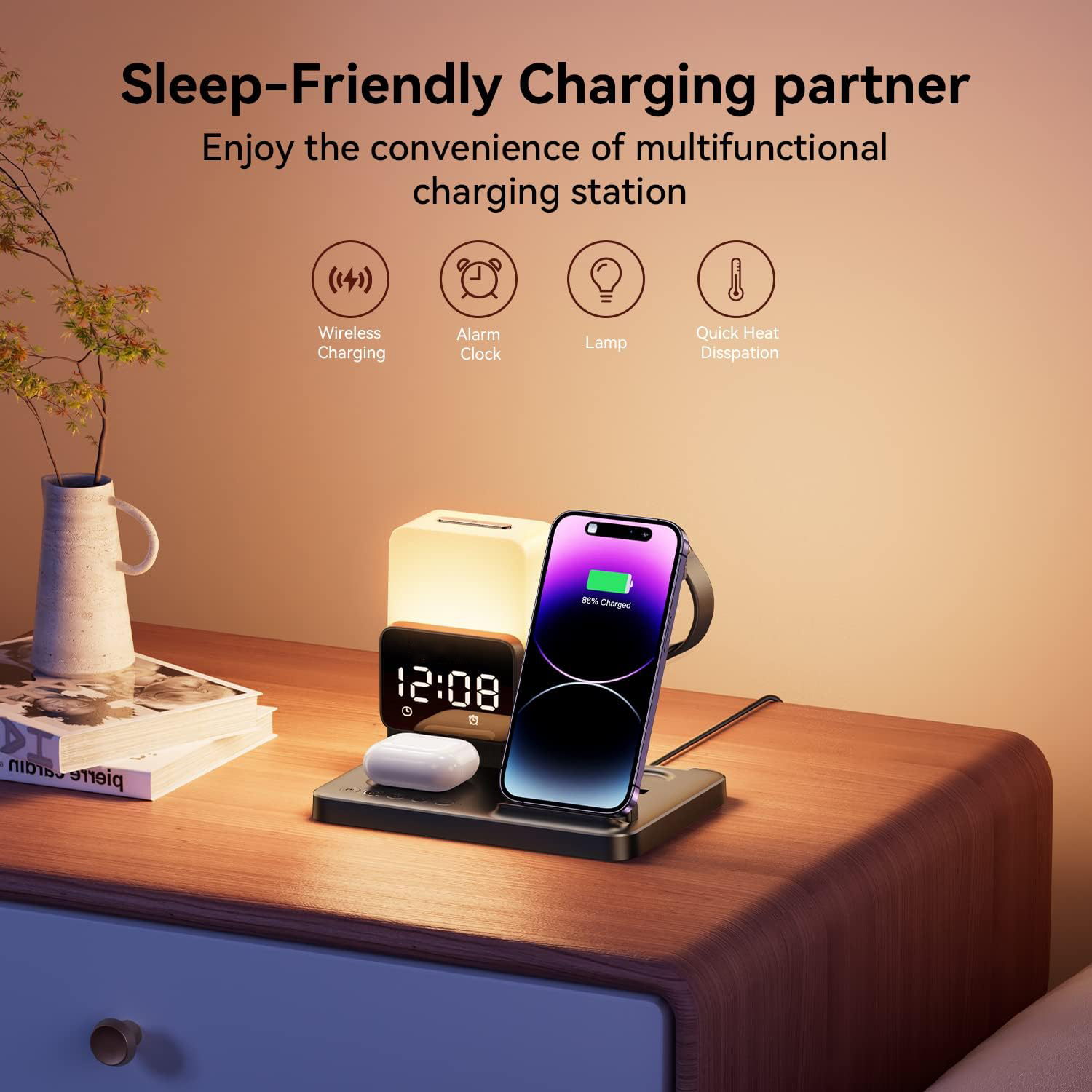 6 in 1 접이식 램프 무선 충전 패드 스탠드 알람  - Smartwatch X12 리뷰 및 가격