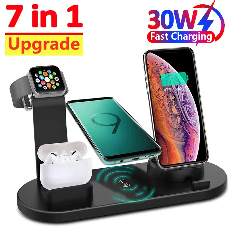 7 in 1 무선 충전기 스탠드 패드, 아이폰 15 1 - Smartwatch X12 리뷰 및 가격